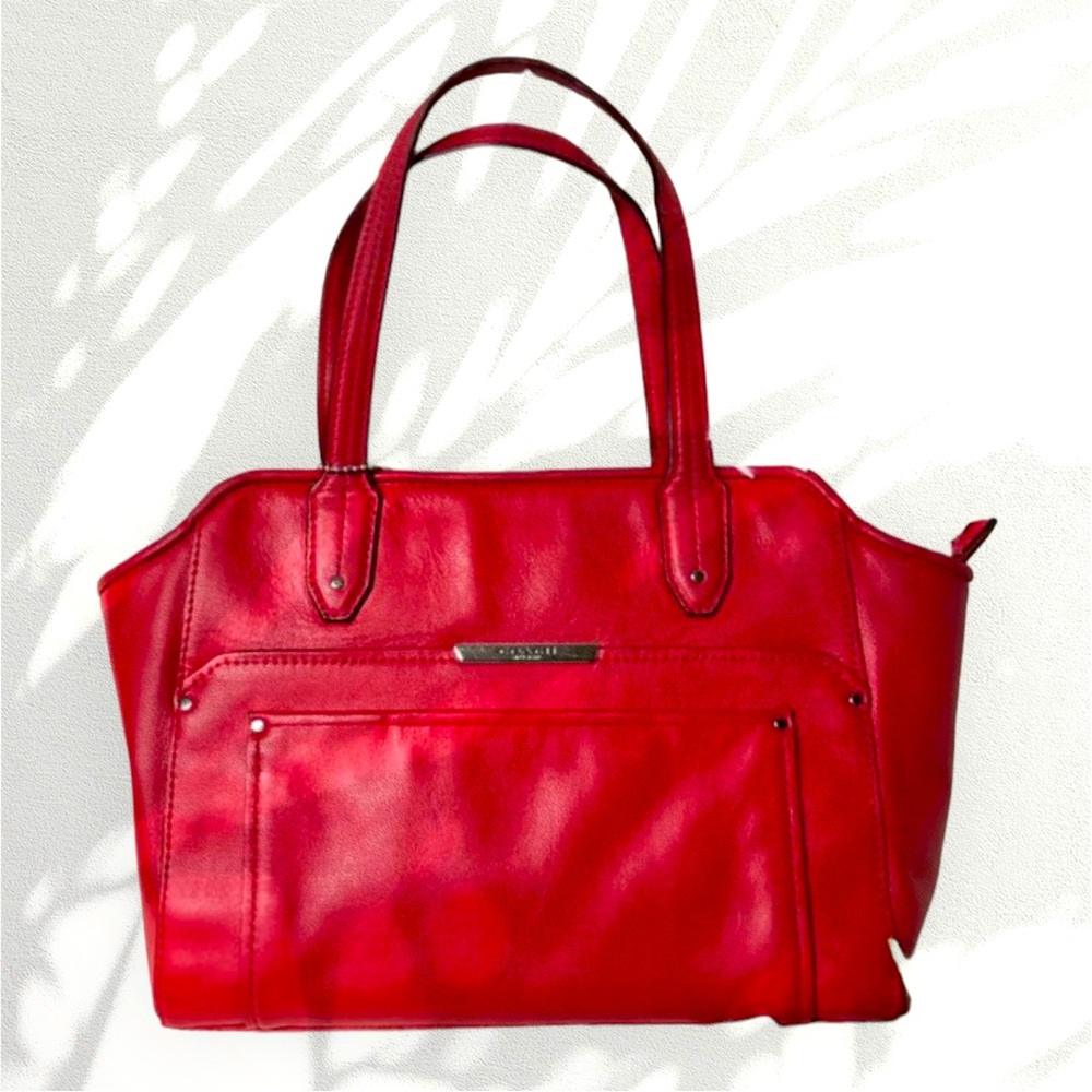 Adorable Red Leather Tote/Crossbody by Coach